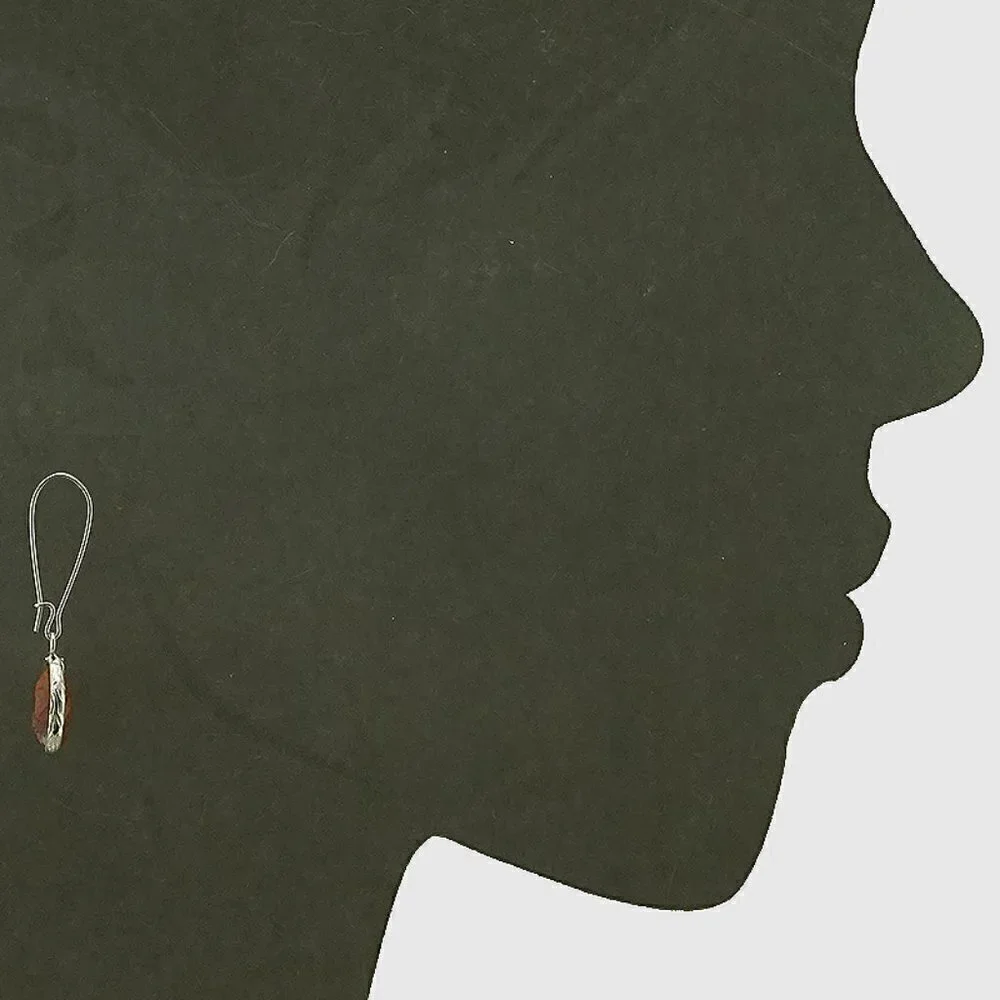 Teardrop Earrings Natural Stone Brown NWT